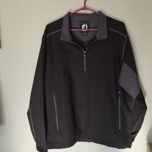 FootJoy FJ Performance Quarter Zip Tunnel Pocket Jacket Black Grey M